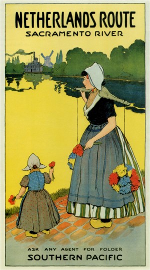 Netherlands Route Sacramento River travel poster
